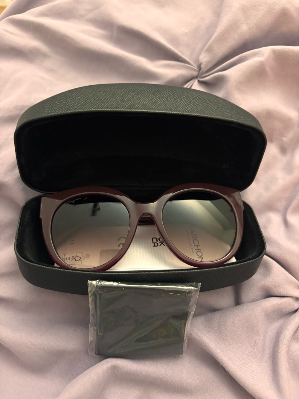 Women’s Gucci Dark Purple/maroon Round Sunglasses with Gradient Lenses